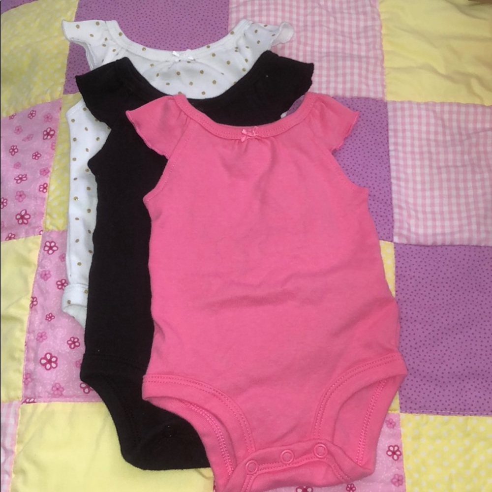 3 baby girl onesies